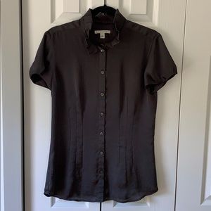 banana republic silk blouse with ruffled collar
